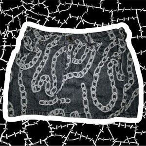 Disturbia Black and White Chain Print Skirt